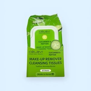 Célavi Cucumber & Peptide Make-Up Remover Cleansing Tissues — Green